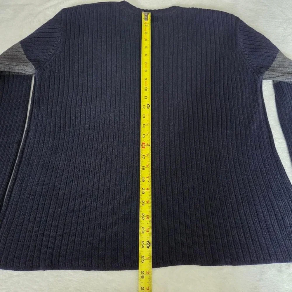 Vintage 90s Y2K Quicksilver Blue Grey Cable Knit Sweater Mens XL‎ Muscle